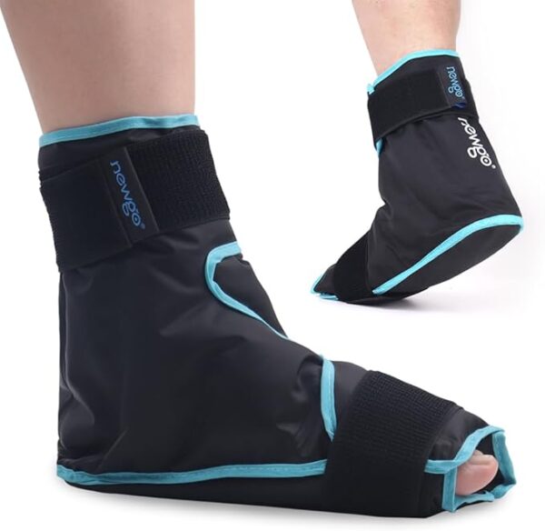 NEWGO Ice Pack Foot Ankle Ice Pack Wrap for Plantar Fasciitis, Foot Surgery Recovery, Hot Cold Therapy Ice Boot for Bunions, Ankle Injury, Swelling, Burning Feet - Black NEWGO Ice Pack Foot Ankle Ice Pack Wrap for Plantar Fasciitis, Foot Surgery Recovery, Hot Cold Therapy Ice Boot for Bunions, Ankle Injury, Swelling, Burning Feet - Black
